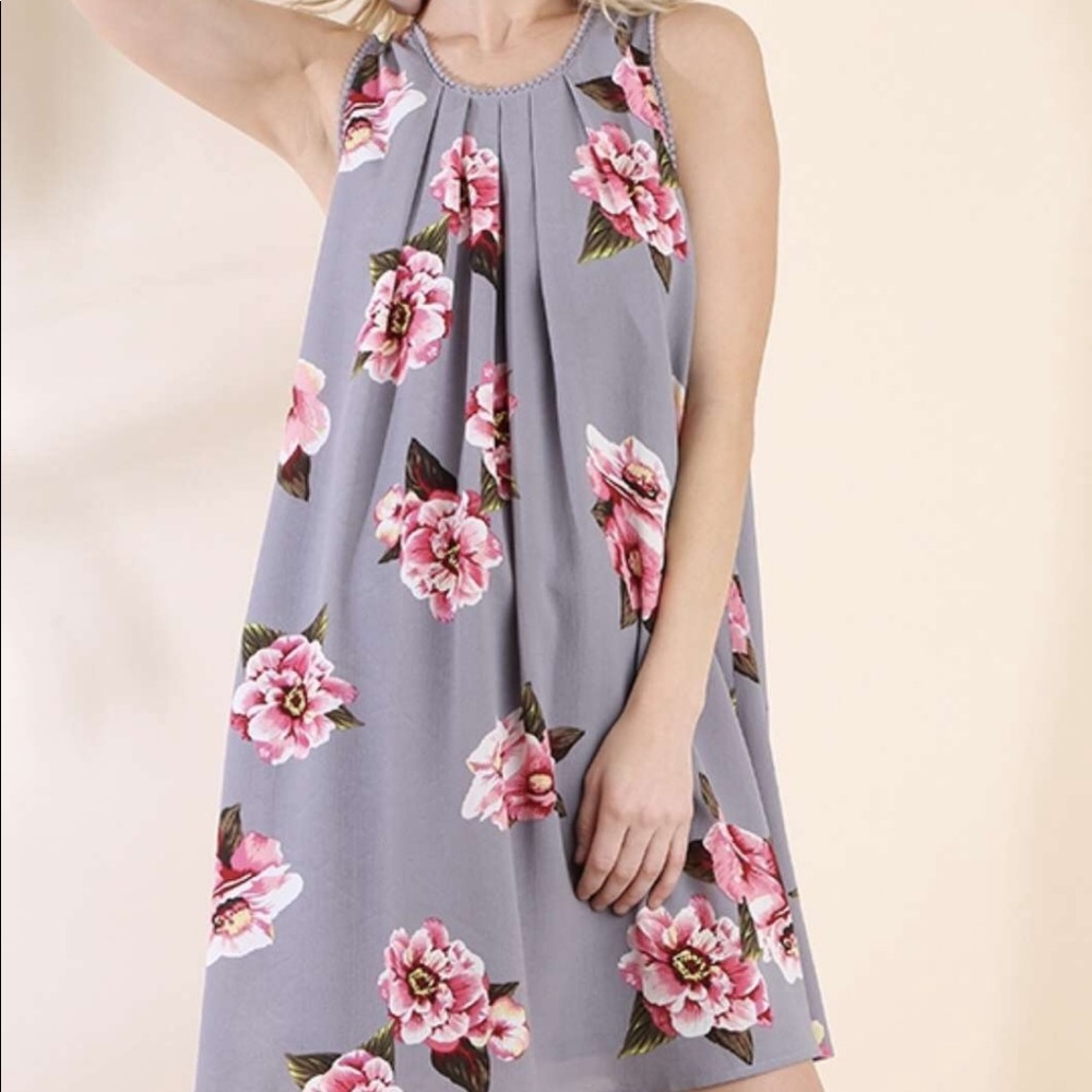 Grey floral dress